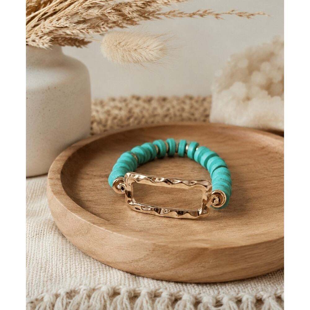 Pomina Gold Blue Stretch Bracelets New